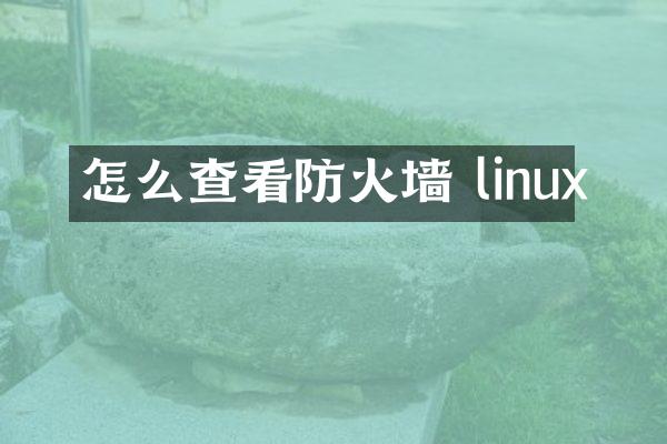 怎么查看防火墙 linux