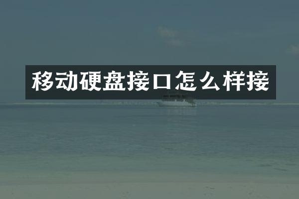 移动硬盘接口怎么样接