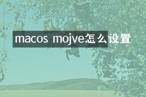 macos mojve怎么设置