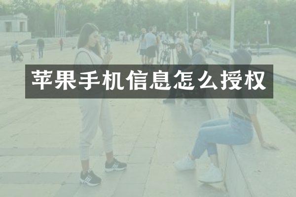 苹果手机信息怎么授权