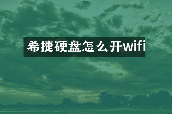 希捷硬盘怎么开wifi