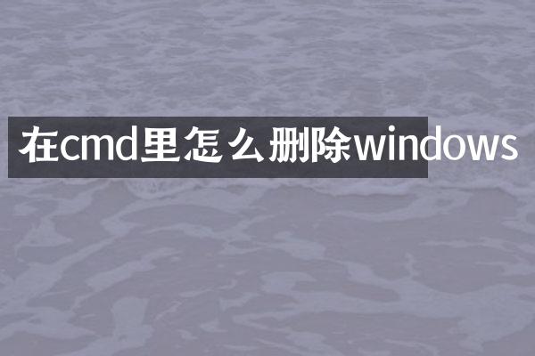 在cmd里怎么删除windows
