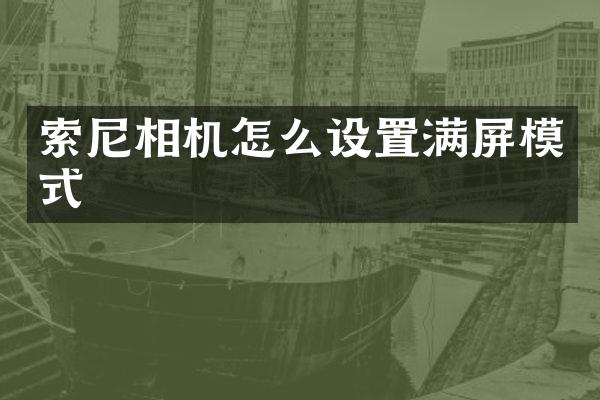索尼相机怎么设置满屏模式