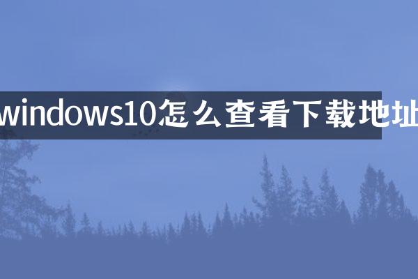 windows10怎么查看下载地址