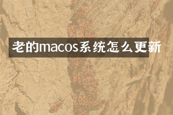 老的macos系统怎么更新
