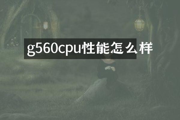 g560cpu性能怎么样