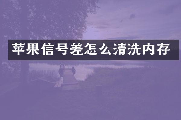 苹果信号差怎么清洗内存