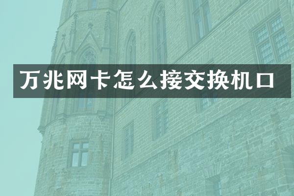 万兆网卡怎么接交换机口
