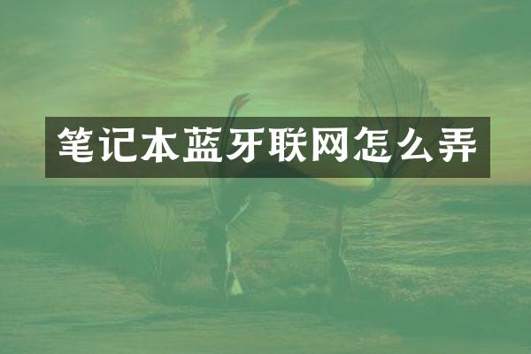 笔记本蓝牙联网怎么弄