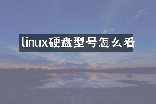 linux硬盘型号怎么看