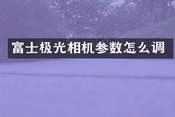 富士极光相机参数怎么调