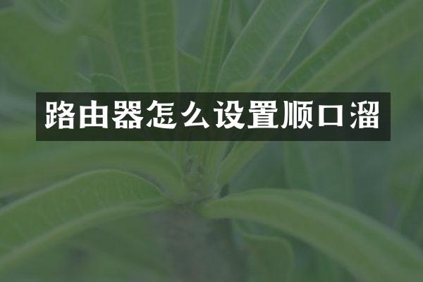 路由器怎么设置顺口溜