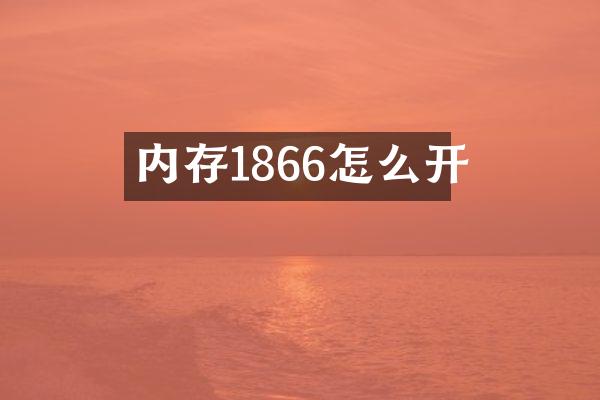 内存1866怎么开