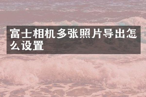 富士相机多张照片导出怎么设置