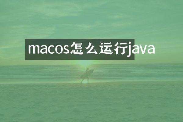 macos怎么运行java