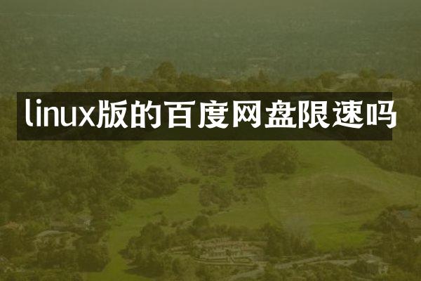 linux版的百度网盘限速吗