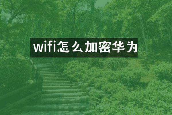 wifi怎么加密华为