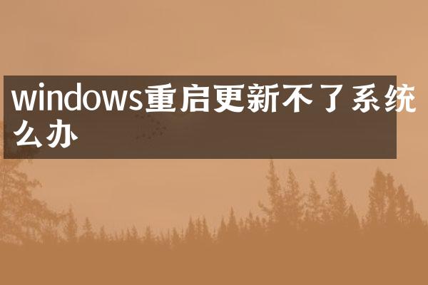 windows重启更新不了系统怎么办