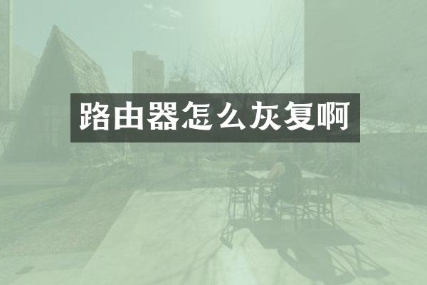 路由器怎么灰复啊