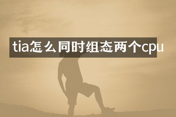 tia怎么同时组态两个cpu