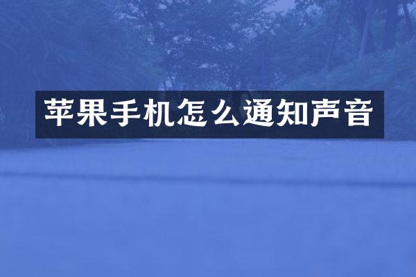 苹果手机怎么通知声音