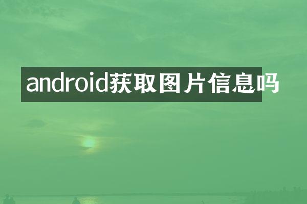 android获取图片信息吗