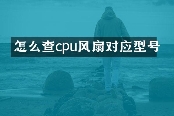 怎么查cpu风扇对应型号
