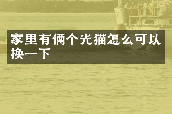 家里有俩个光猫怎么可以换一下