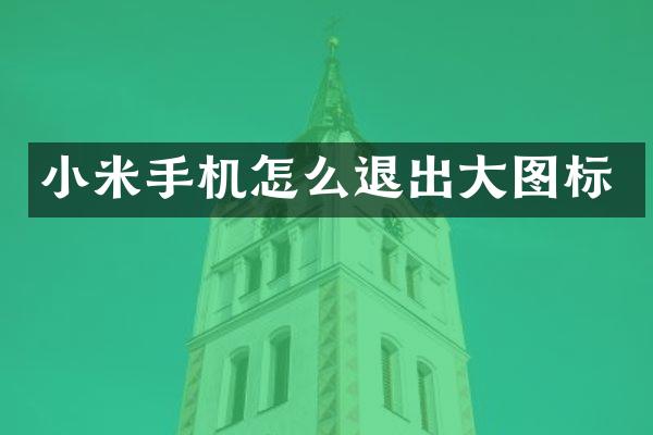 小米手机怎么退出大图标