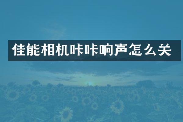 佳能相机咔咔响声怎么关