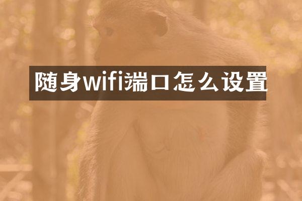 随身wifi端口怎么设置