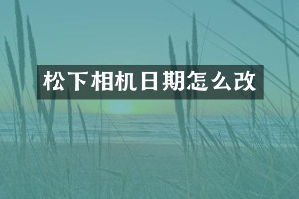 松下相机日期怎么改