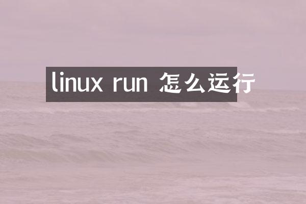 linux run 怎么运行