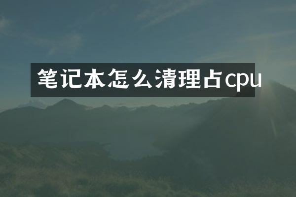 笔记本怎么清理占cpu