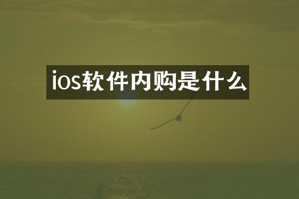 ios软件内购是什么