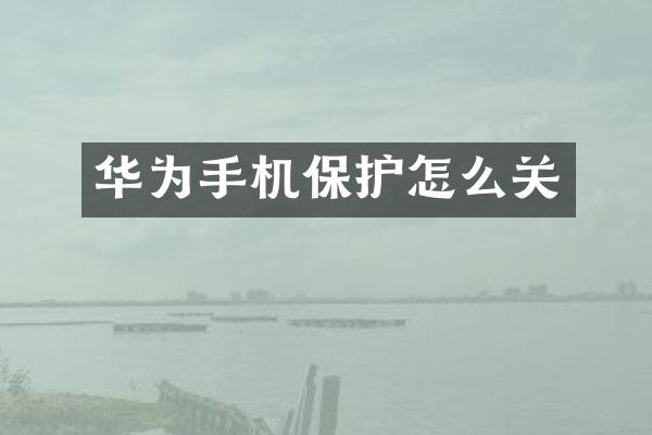 华为手机保护怎么关