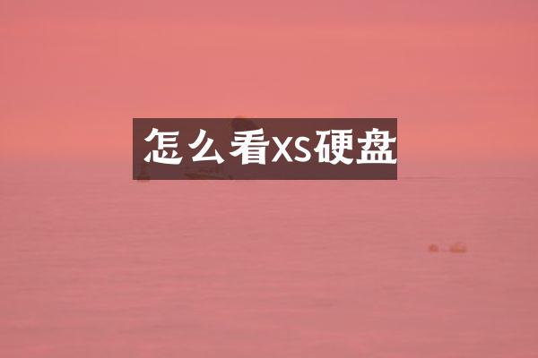 怎么看xs硬盘