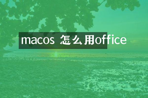 macos 怎么用office