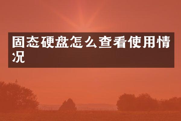 固态硬盘怎么查看使用情况