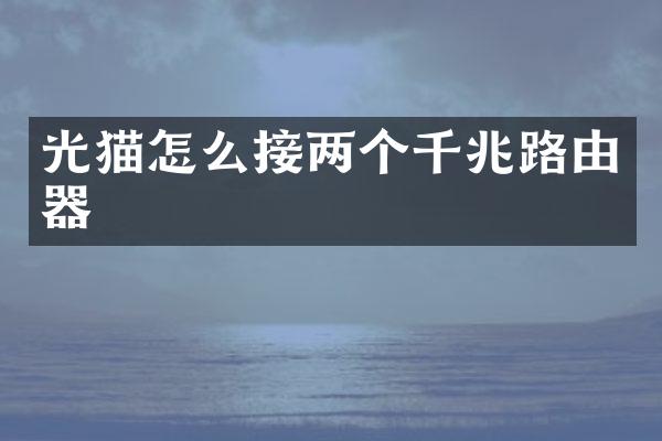 光猫怎么接两个千兆路由器