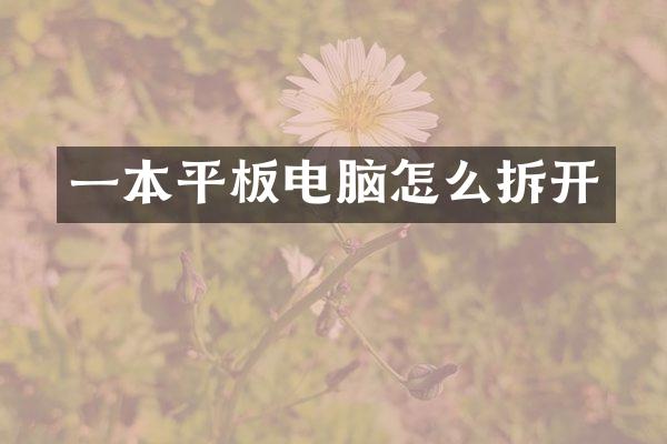 一本平板电脑怎么拆开
