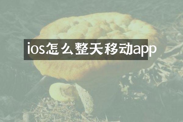 ios怎么整天移动app