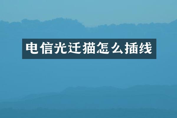 电信光迁猫怎么插线