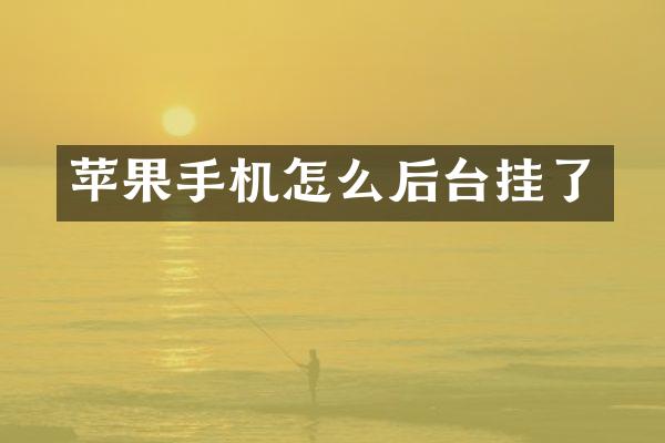 苹果手机怎么后台挂了