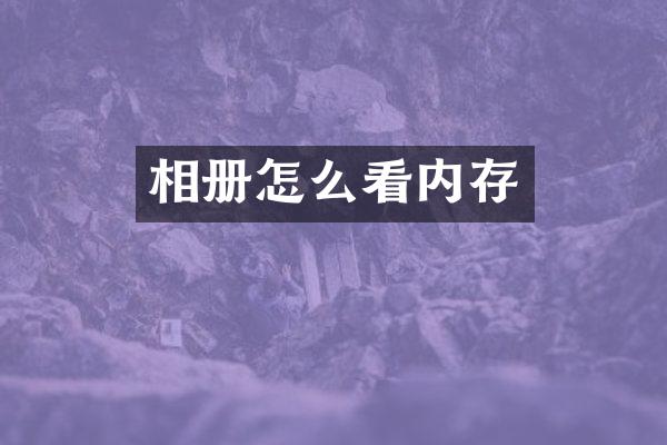 相册怎么看内存