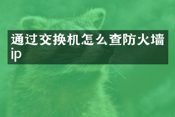 通过交换机怎么查防火墙ip