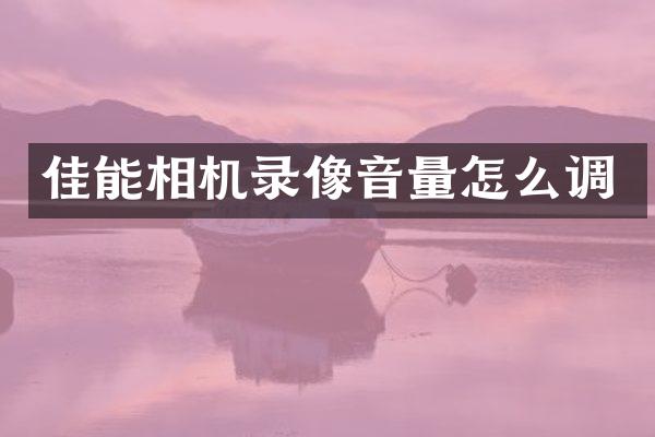 佳能相机录像音量怎么调