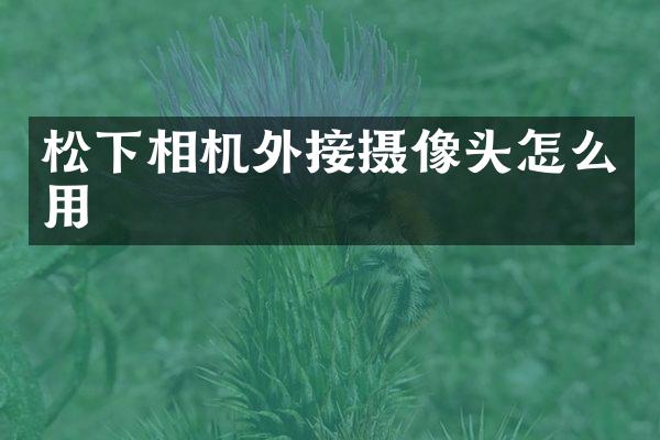 松下相机外接摄像头怎么用
