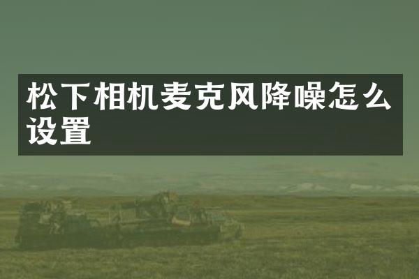 松下相机麦克风降噪怎么设置