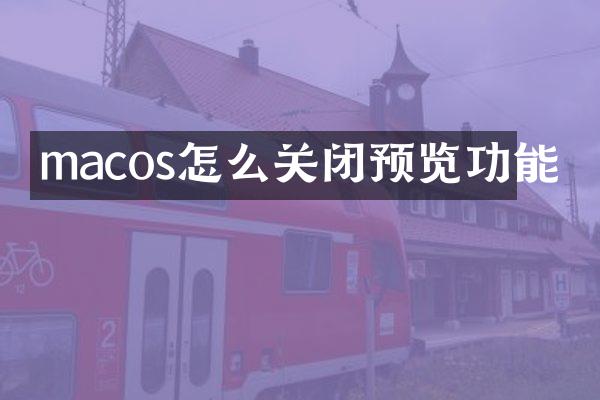 macos怎么关闭预览功能